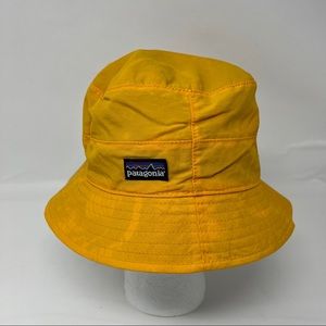 Patagonia Girls Yellow Bucket Sun Hat with Animal Print Inside